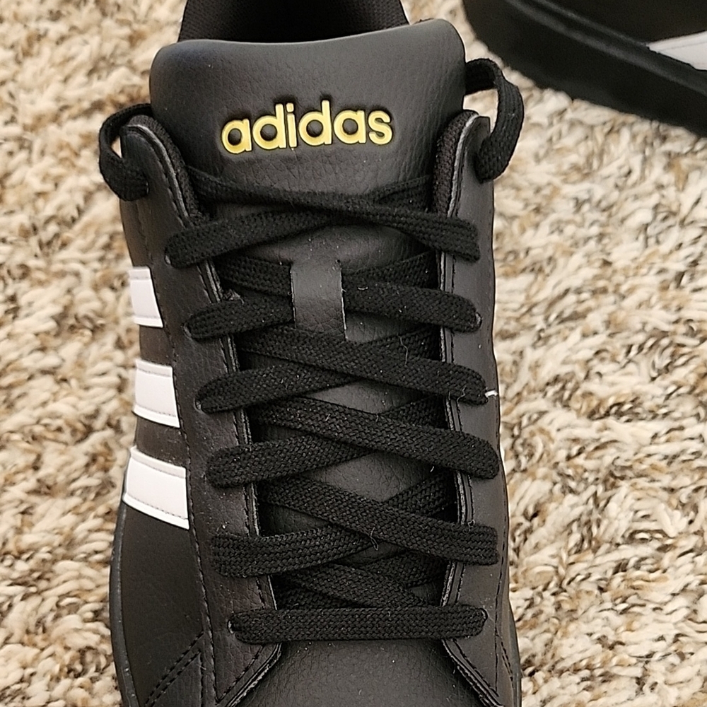Adidas Black Sneakers with White Stripes